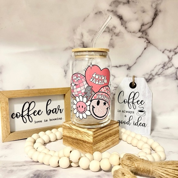 💘 Positive Affirmations | Heart Beer Can | Coffee Tumbler with Straw and Lid💘 - Picture 2 of 4